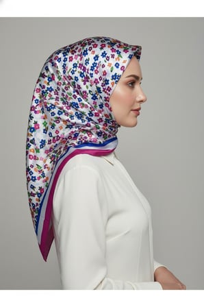 İpekten Exclusive Çiçek Desenli Pamuklu Şal 180x70
