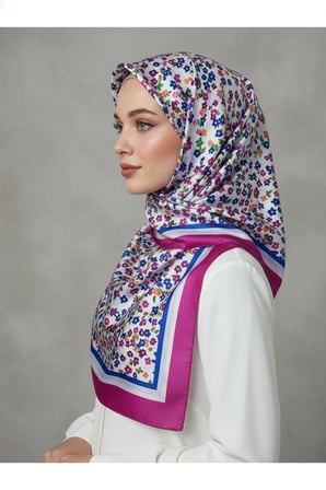 İpekten Exclusive Çiçek Desenli Pamuklu Şal 180x70