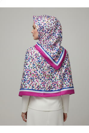 İpekten Exclusive Çiçek Desenli Pamuklu Şal 180x70