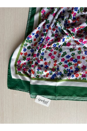 İpekten Exclusive Çiçek Desenli Pamuklu Şal 180x70
