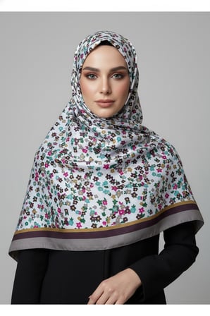 İpekten Exclusive Çiçek Desenli Pamuklu Şal 180x70