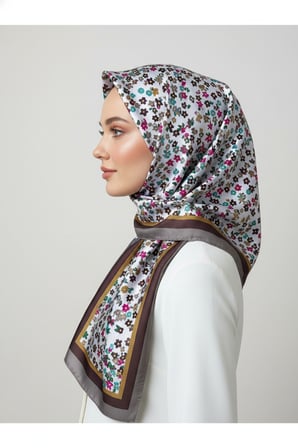 İpekten Exclusive Çiçek Desenli Pamuklu Şal 180x70