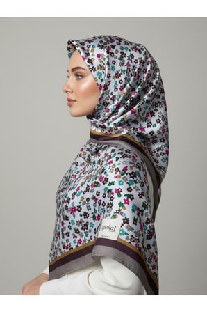 İpekten Exclusive Çiçek Desenli Pamuklu Şal 180x70