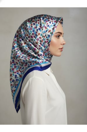 İpekten Exclusive Çiçek Desenli Pamuklu Şal 180x70