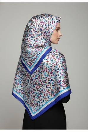 İpekten Exclusive Çiçek Desenli Pamuklu Şal 180x70