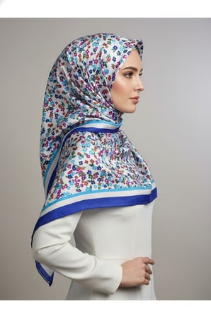 İpekten Exclusive Çiçek Desenli Pamuklu Şal 180x70