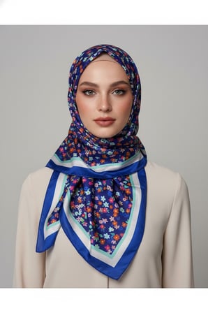 İpekten Exclusive Çiçek Desenli Pamuklu Şal 180x70