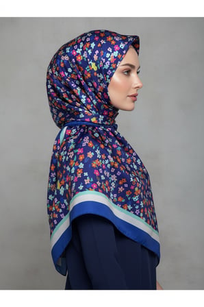 İpekten Exclusive Çiçek Desenli Pamuklu Şal 180x70