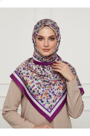 İpekten Exclusive Çiçek Desenli Pamuklu Şal 180x70
