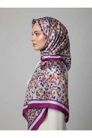 İpekten Exclusive Çiçek Desenli Pamuklu Şal 180x70