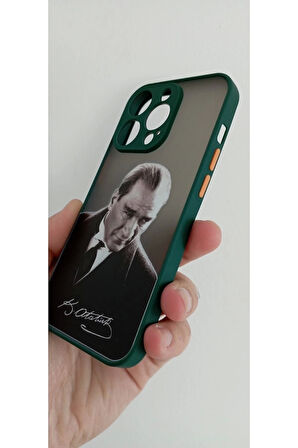 İPhone 14 Pro Uyumlu Mustafa Kemal Atatürk Telefon Boyun Askılı Set Kılıf