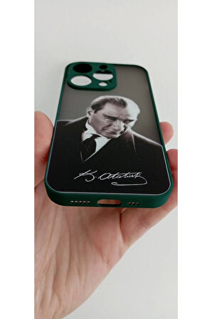 İPhone 14 Pro Uyumlu Mustafa Kemal Atatürk Telefon Boyun Askılı Set Kılıf