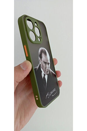 İPhone 14 Pro Uyumlu Mustafa Kemal Atatürk Telefon Boyun Askılı Set Kılıf