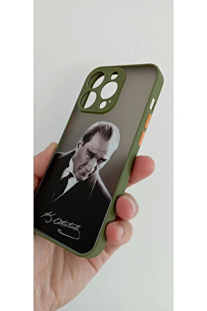 İPhone 14 Pro Uyumlu Mustafa Kemal Atatürk Telefon Boyun Askılı Set Kılıf