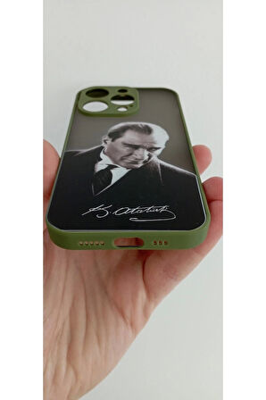 İPhone 14 Pro Uyumlu Mustafa Kemal Atatürk Telefon Boyun Askılı Set Kılıf