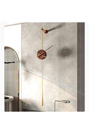 Camsız Ahşap Metal Gravity Metal Duvar Saati , Modern Dekoratif Duvar Saati