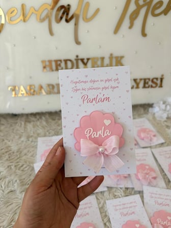 20 adet kartlı istiridye magnet hediyelik