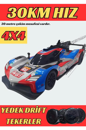 1/16 Ölçek 2.4Ghz 7.4V Işıklı Şarjlı Full Fonksiyon Yüksek Hızlı 4x4 Uzaktan Kumandalı Yarış Arabası