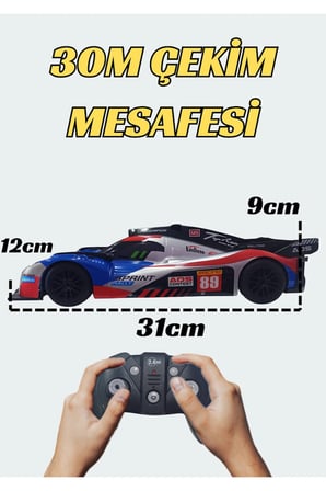 1/16 Ölçek 2.4Ghz 7.4V Işıklı Şarjlı Full Fonksiyon Yüksek Hızlı 4x4 Uzaktan Kumandalı Yarış Arabası