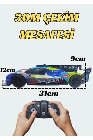1/16 Ölçek 2.4Ghz 7.4V Işıklı Şarjlı Full Fonksiyon Yüksek Hızlı 4x4 Uzaktan Kumandalı Yarış Arabası