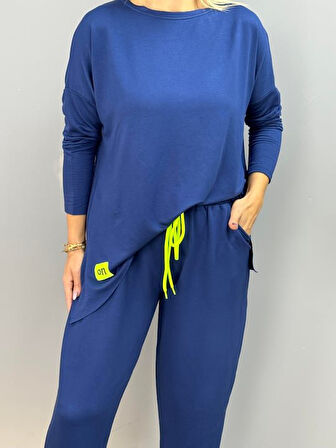 Modavera Kadın Iki Iplik Viskon Pamuk Kumaş Arma Detaylı Ikili Takım