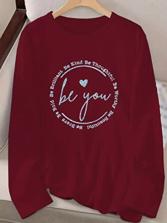 Modavera Kadın Uzun Kollu Bisiklet Yakabe Youdesenli Viskon Bluz