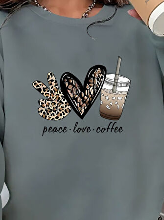 Modavera Kadın Uzun Kollu Bisiklet Yaka Kalp Desenli Viskon Iki Iplik Bluz