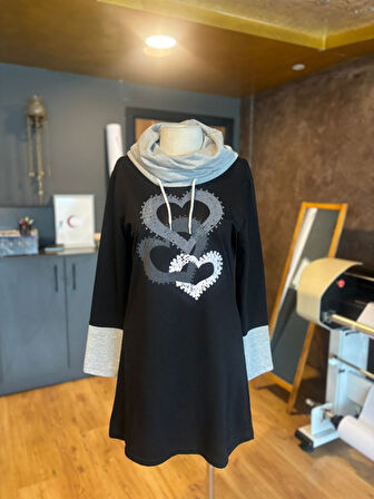 Modavera Kadın Uzun Kollu Balıkçı Yaka Bağcıklı Iki Iplik Elbise