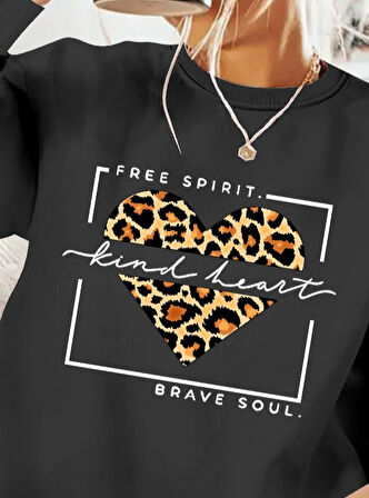 Modavera Kadın Uzun Kollu Bisiklet Yaka Desenli Viskon Iki Iplik Bluz