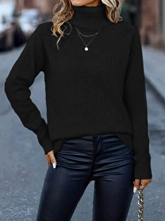 Modavera Kadın Uzun Kollu Balıkçı Yaka Triko Bluz