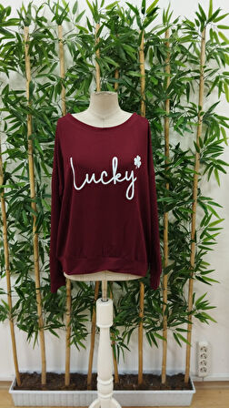 Modavera Kadın Uzun Kollu Bisiklet Yaka Viskon Iki Iplik Bluz