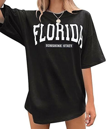 Modavera Bisiklet Yaka Baskılı T-shirt - Siyah