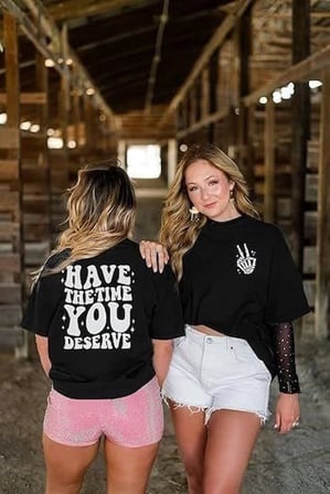 Modavera Bisiklet Yaka Kısa Kol Baskılı T-shirt - Siyah