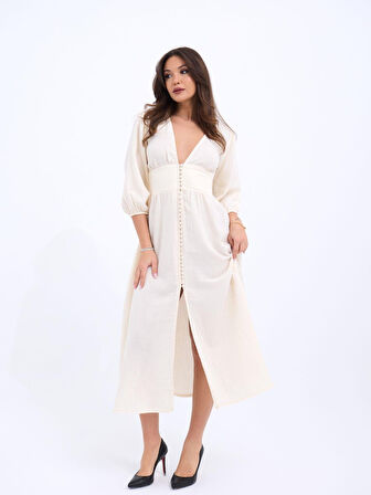 Modavera 7096 ELBİSE-KREM
