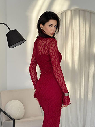 Modavera Vedo Çiçek Detaylı Elbise