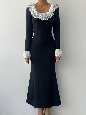 Modavera Belfast Dantel Yaka Elbise