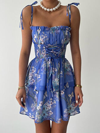 Modavera Venlo Beli Lastikli İp Askılı Elbise