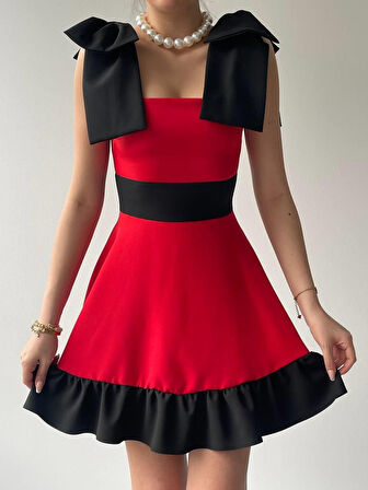 Modavera Miron Omuz Fiyonklu Elbise