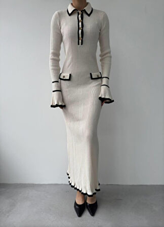 Modavera Wale Cep Detaylı Elbise