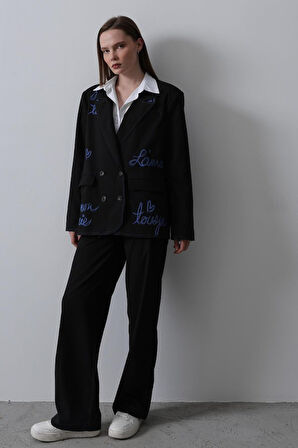 Modavera Kalpli Ceket Takım - Siyah