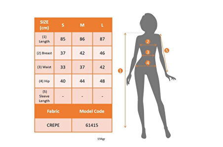Modavera Kadın Askılı Derin V Yakalı Kuş Gözü Detaylı Janjan Krep Elbise