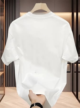Modavera Baskılı Oversize Bisiklet Yaka T-shirt - Beyaz