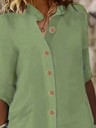 Modavera Kadın Kısa Kollu Hakim Yaka önden Düğmeli Kısa Müslim Elbise