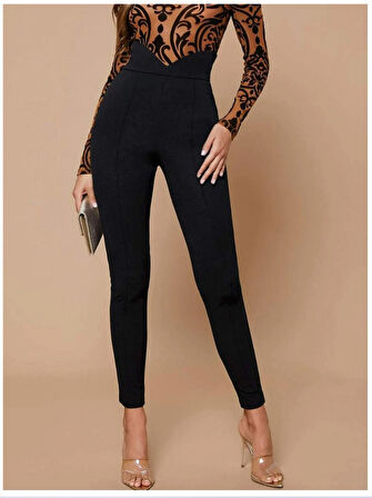 Modavera Kadın Siyah Krep Kumaş Pantolon