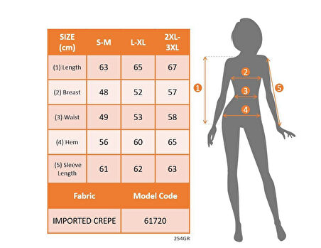 Modavera Kadın Uzun Kollu Yuvarlak önden Pileli Ithal Krep Bluz