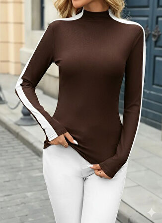 Modavera Kadın Uzun Kollu Balıkçı Yaka Kaşkorse Bluz