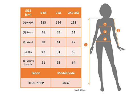 Modavera Kadın Uzun Kollu Kalp Yakalı Midi Ithal Krep Elbise