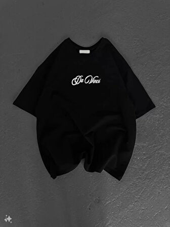 Modavera Unisex Baskılı Oversize T-Shirt - Siyah