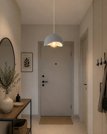 Solea Avize - Beton Görünümlü Özel Dokuya Sahip Sarkıt Modern Avize - Gri