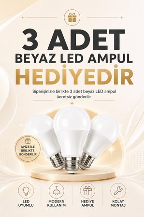 Lotus Çiçek Tasarım Üçlü Sarkıt Avize - Modern Tasarım Gece Lambası İç Dış Ortama Uygun - 25 cm - Kahverengi
